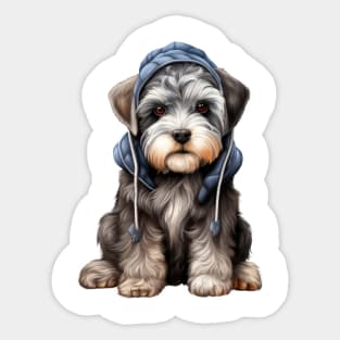 Winter Standard Schnauzer Dog Sticker